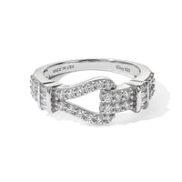 D''Joy Bond Collection Moissanite Ring in Rhodium Over Sterling Silver (Size 10.0) 0.75 ctw