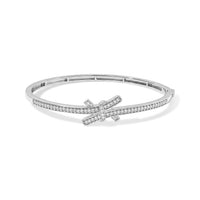 D''Joy Bond Collection Moissanite Bangle Bracelet in Rhodium Over Sterling Silver (7.25 In) 1.00 ctw
