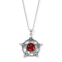 Red Agate 20.00 ctw Star Pendant in Silvertone with Stainless Steel Necklace 20 Inches