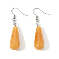 Yellow Jade 30.00 ctw Earrings in Silvertone