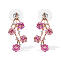 D'Joy Niassa Ruby , White Zircon Fancy Earring in 18K Vermeil YG Sterling Silver 2.61 ctw