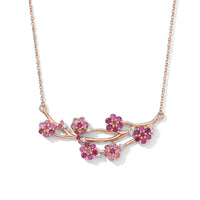 D'Joy Niassa Ruby , White Zircon Fancy Necklace (Size - 18) in 18K Vermeil RG Over Sterling Silver 4.15 ctw