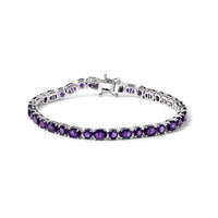 EverTrue African Amethyst 11.00 ctw Bracelet in Platinum Bond (7.25 In)