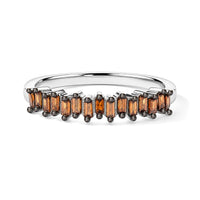 D''Joy Red Diamond 0.25 ctw Band Ring in Rhodium Over Sterling Silver (Size 7.0)