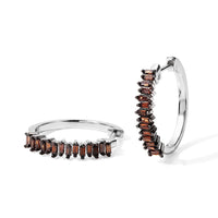 D''Joy Red Diamond 0.50 ctw Hoop Earrings in Rhodium Over Sterling Silver