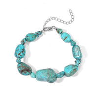 D''Joy Turquoise 100.00 ctw Tumble Bracelet in Rhodium Over Sterling Silver (7.25-9.25In)