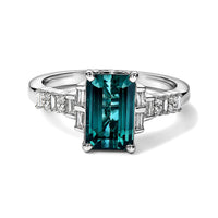 Rhapsody 950 Platinum AAAA Monte Belo Indicolite, Diamond (E-F, VS) (0.26 cts) Ring (Size 8.0) (6.30 g) 2.65 ctw