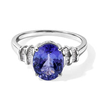 Luxoro AAA Tanzanite and Diamond I2 2.45 ctw Ring in 14K White Gold (Size 7.0)