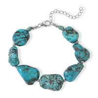 D''Joy Turquoise 125.00 ctw Bracelet in Rhodium Over Sterling Silver (7.25 In)