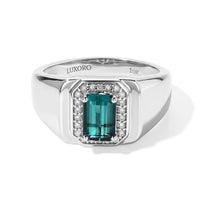 Luxoro 10K White Gold AAA Monte Belo Indicolite, Diamond (I2) (0.20 cts) Ring (Size 9.0) (7.35 g) 1.60 ctw