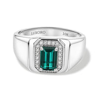Luxoro 10K White Gold AAA Monte Belo Indicolite, Diamond (I2) (0.20 cts) Ring (Size 9.0) (7.35 g) 1.60 ctw