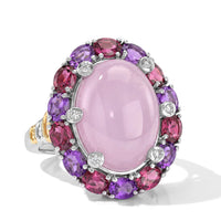 EverTrue Kunzite and Multi Gemstone 13.50 ctw Ring in 18K YG Plated and Platinum Bond (Size 7.0)