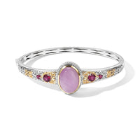 EverTrue Kunzite and Orissa Rhodolite Garnet 16.50 ctw Bangle Bracelet in 18K YG Plated and Platinum Bond (7.25 In)