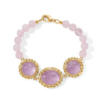 EverTrue Kunzite and Galilea Rose Quartz 40.20 ctw Bracelet in 18K YG Plated (6.50 In)