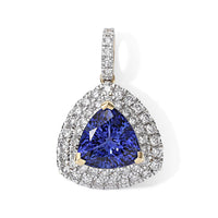 Certified & Appraised 10K Yellow Gold AAA Tanzanite, Luxuriant Lab Grown Diamond (G-H, SI) (0.95 cts) Pendant Without Chain 4.80 ctw