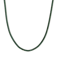 Green Austrian Crystal Necklace (16-20 Inches) in Silvertone