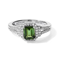 D''Joy AAA Mint Tourmaline and Moissanite 1.20 ctw Ring in Rhodium Over Sterling Silver (Size 6.0)