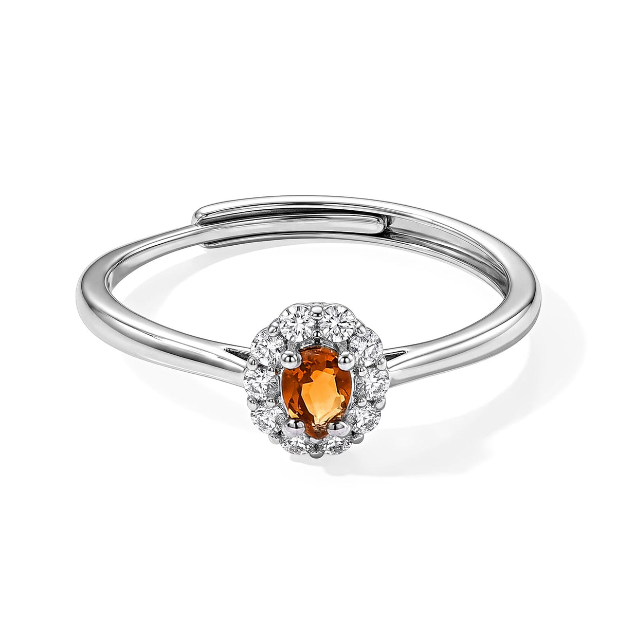 Brazilian Citrine and Simulated Diamond 0.40 ctw Ring Silvertone ...