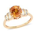 LUXORO 10K Yellow Gold Premium Picos Altos Orange Sphalerite and Diamond G-H I3 Ring 2 Grams 2.75 ctw - Sticky add to cart bar