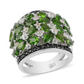 Tsavorite Garnet and Multi Gemstone Ring in Sterling Silver (Size 7.0) 8.80 ctw - Sticky add to cart bar