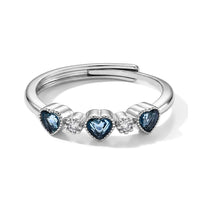 Blue Topaz and Simulated Diamond 0.60 ctw Ring Silvertone (Adjustable)