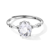 White Crystal Quartz 2.00 ctw Ring in Silvertone (Adjustable)