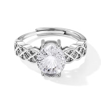White Crystal Quartz and Simulated Diamond 2.50 ctw Ring in Silvertone (Adjustable)
