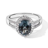 SGL Certified Luxoro AAA Teal Spinel and Diamond I2 3.00 ctw Ring in 14K White Gold (Size 8.0)
