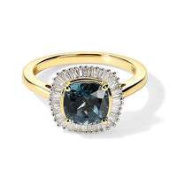 SGL Certified Luxoro AAA Teal Spinel and Diamond I2 2.65 ctw Ring in 14K White Gold (Size 7.0)