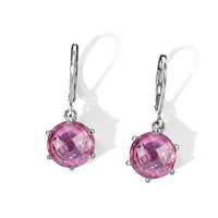EverTrue Simulated Pink Diamond Solitaire Earrings in Stainless Steel