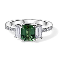 AAA Mint Tourmaline and Luxuriant Lab Grown Diamond E-F VS 2.25 ctw Ring in 10K White Gold (Size 6.0)