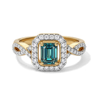 D''Joy AAA Monte Belo Indicolite, Moissanite Ring in 18K Vermeil YG Over Sterling Silver (Size 7.0) 0.80 ctw