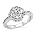 Moissanite 0.40 ctw Ring in Platinum Over Sterling Silver (Size 5.5) - Sticky add to cart bar