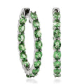 Tsavorite Garnet Hoop Earrings in Platinum Over Sterling Silver 6.00 ctw - Sticky add to cart bar
