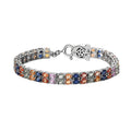 TLV Green Sapphire , Multi gemstones Cluster Bracelet (Size - 8) in Platinum Over Sterling Silver ,  Silver Wt. 14 g 16.27 ctw (8.00 In) 18.51 ctw - Sticky add to cart bar