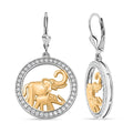 Simulated Diamond 1.50 ctw Earrings in 14K YG and Rhodium Over Sterling Silver - Sticky add to cart bar