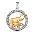 White Cubic Zirconia  Pendant without Chain in 14K YG Over Sterling Silver 0.76 ctw - Sticky add to cart bar