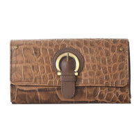"UNION CODE -RFID Protected 100% Genuine Leather Women's Wallet SIZE: 7.5(L)x4.5(W) inches COLOR:DarkBrown"