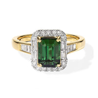Certified & Appraised 10K Yellow Gold AAA Sapo Tourmaline, Luxuriant Lab Grown Diamond (G-H, SI) (0.30 cts) Ring (Size 6.0) 2.00 ctw