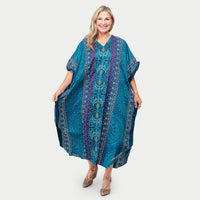 Winlar Blue Kaftan Maxi Dress - One Size Fits Most