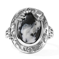 D''Joy Artisan Crafted Premium White Buffalo 6.60 ctw Ring in Sterling Silver (Size 7.0)