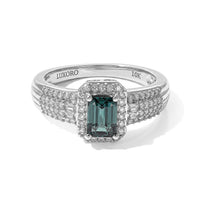 Luxoro AAA Monte Belo Indicolite and Diamond I2 1.60 ctw Ring in 10K White Gold (Size 8.0)