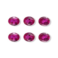 Lab Created Ruby Set of 6 (Ovl 5x4 mm) 2.28 ctw