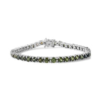D''Joy Premium Shades of Natural Australian Sapphire 13.90 ctw Bracelet in Rhodium Over Sterling Silver (6.50 In)