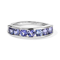 EverTrue Tanzanite 1.35 ctw 7 Stone Look Ring in Platinum Bond (Size 10.0)