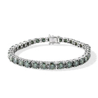 D''Joy Green Moissanite 15.65 ctw Bracelet in Rhodium Over Sterling Silver (6.50 In)