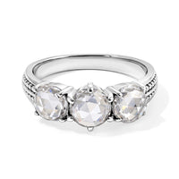 EverTrue Simulated Diamond 3- Stone Ring in Stainless Steel (Size 5.0)