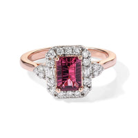D''Joy Concave Cut Premium Tanzanian Raspberry Garnet, Moissanite Ring in 18K Vermeil RG Over Sterling Silver (Size 10.0) 1.50 ctw
