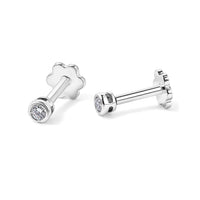 Luxuriant Lab Grown Diamond (G-H, SI) Stud Earrings in Rhodium Over Sterling Silver 0.10 ctw
