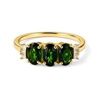 D''Joy Chrome Diopside and Moissanite 1.40 ctw Ring in 14K Yellow Gold Over Sterling Silver (Size 10.0)
